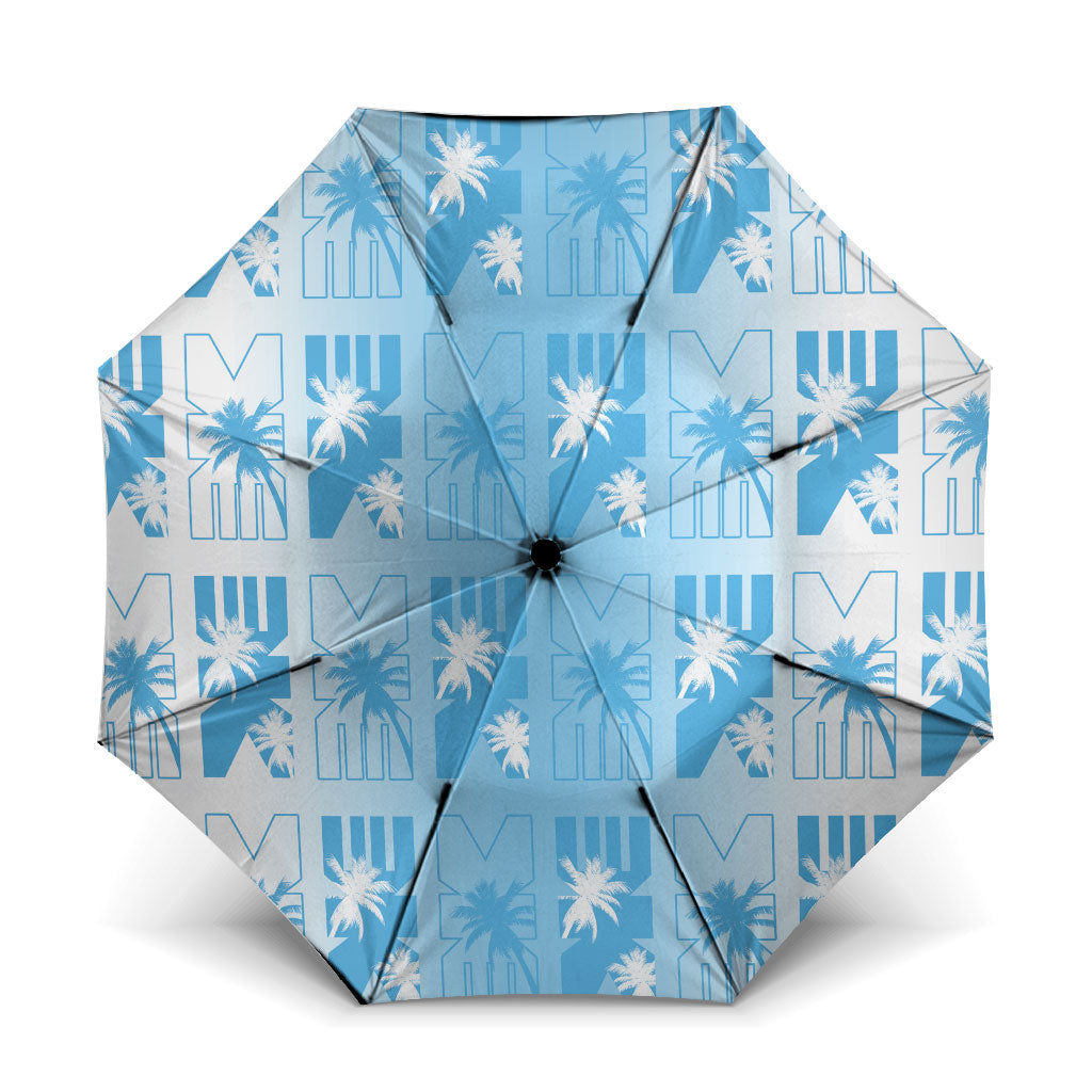 Bula Fiji Umbrella White Makare Masi Tapa Pattern LT05 One Size Folded 11.42 inch Opened Diameter 37.4 inch White - Polynesian Pride