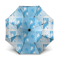 Bula Fiji Umbrella White Makare Masi Tapa Pattern LT05 One Size Folded 11.42 inch Opened Diameter 37.4 inch White - Polynesian Pride