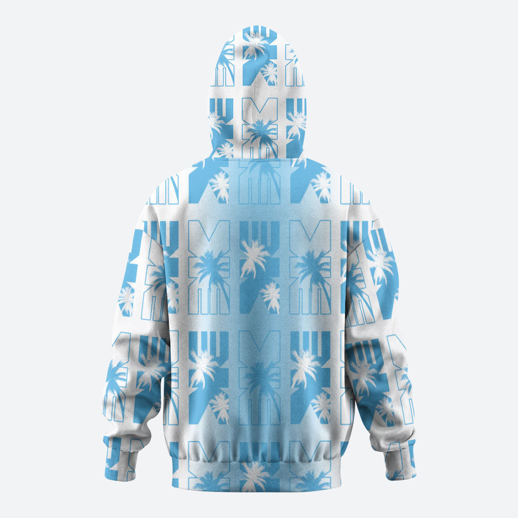 Bula Fiji Zip Hoodie White Makare Masi Tapa Pattern LT05 - Polynesian Pride