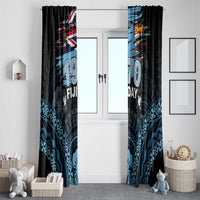 Happy Fiji Day 1970 Window Curtain Flag Grunge Style