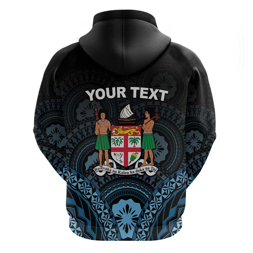 Personalised Happy Fiji Day 1970 Zip Hoodie Flag Grunge Style