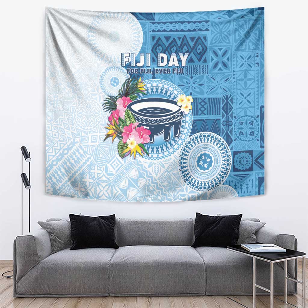 Fiji Day Tapestry Proud To Be Fijian LT05 Blue - Polynesian Pride