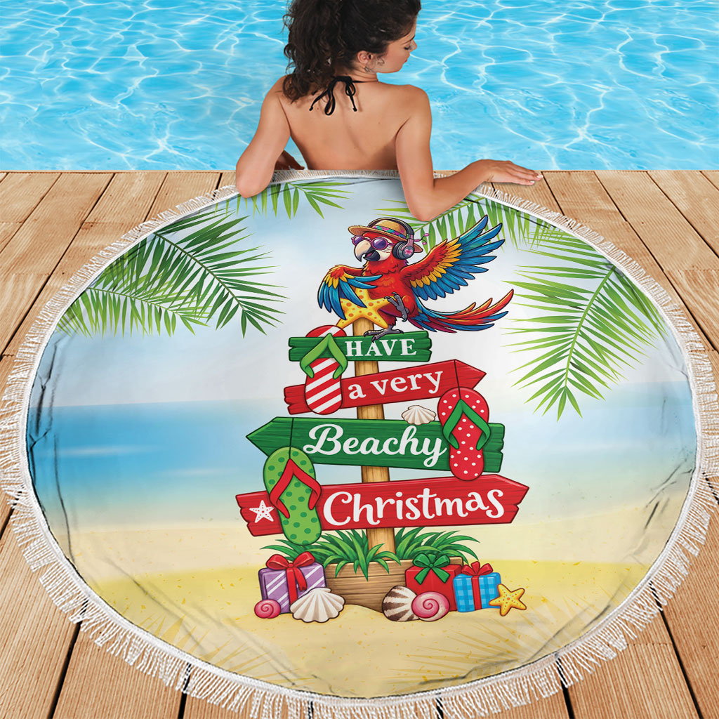 Hawaii Christmas Beach Blanket Have A Very Beachy Christmas LT05 - Polynesian Pride