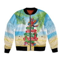 Hawaii Christmas Bomber Jacket Have A Very Beachy Christmas LT05 Unisex Multicolor - Polynesian Pride