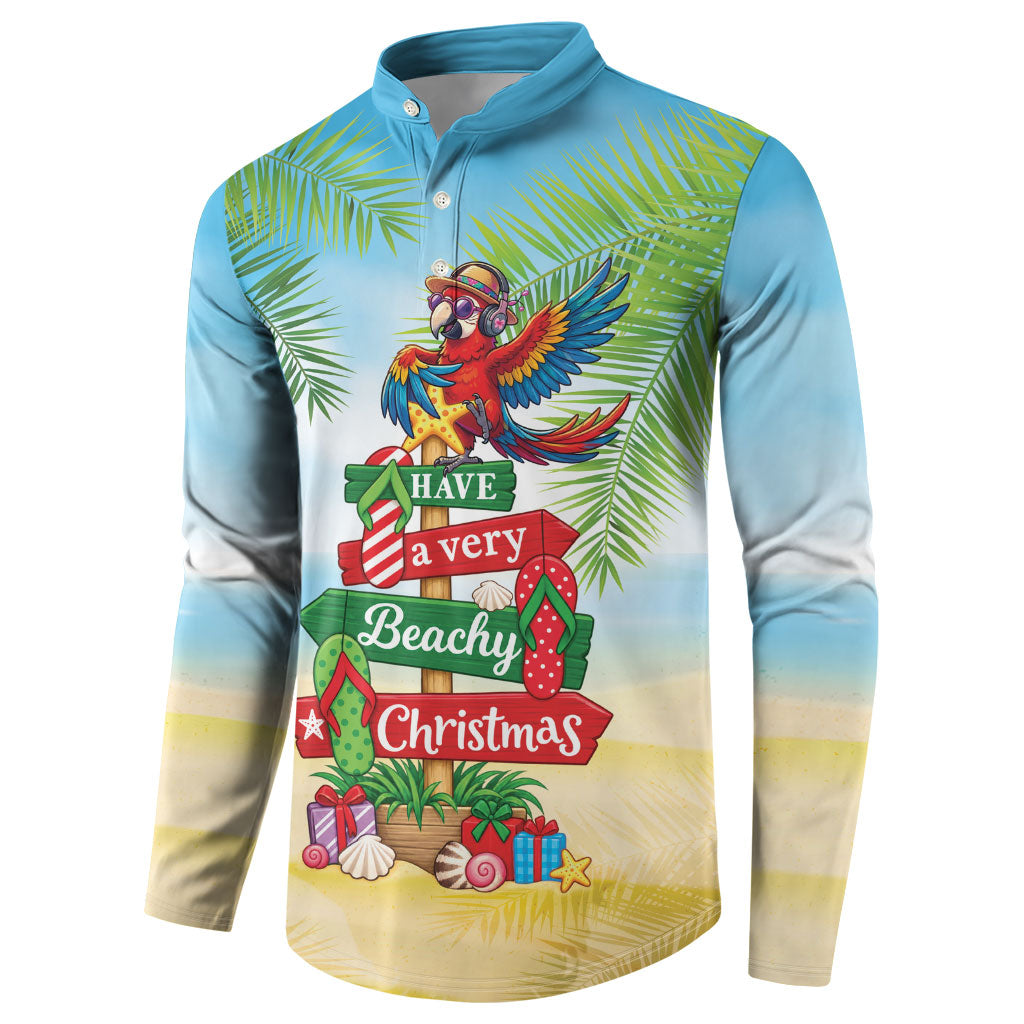 Hawaii Christmas Button Sweatshirt Have A Very Beachy Christmas LT05 - Polynesian Pride
