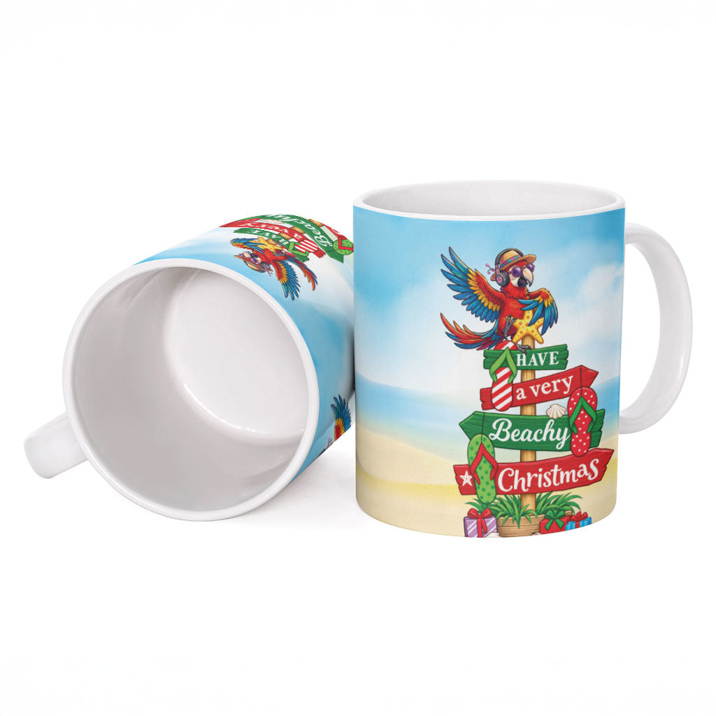 Hawaii Christmas Ceramic Mug Have A Very Beachy Christmas LT05 - Polynesian Pride