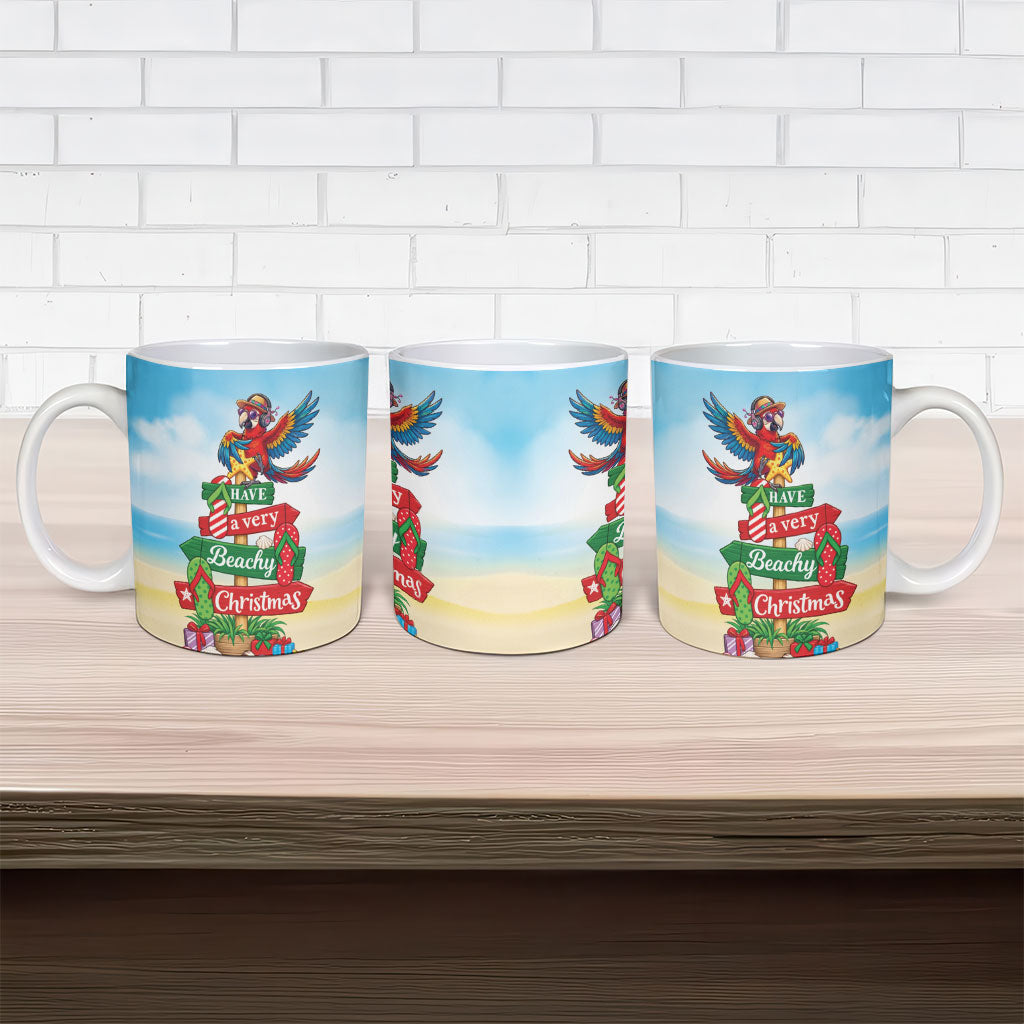 Hawaii Christmas Ceramic Mug Have A Very Beachy Christmas LT05 - Polynesian Pride