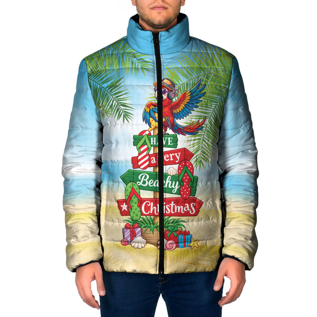 Hawaii Christmas Padded Jacket Have A Very Beachy Christmas LT05 Men Multicolor - Polynesian Pride