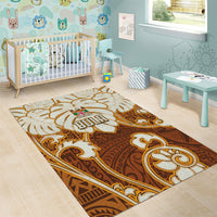 Fiji Spring Break Area Rug Fijian Tapa Pattern Brown LT05 - Polynesian Pride