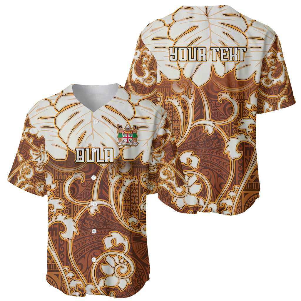 Personalized Fiji Spring Break Baseball Jersey Fijian Tapa Pattern Brown LT05 - Polynesian Pride
