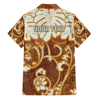 Personalized Fiji Spring Break Family Matching Long Sleeve Bodycon Dress and Hawaiian Shirt Fijian Tapa Pattern Brown LT05 - Polynesian Pride