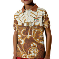 Personalized Fiji Spring Break Kid Polo Shirt Fijian Tapa Pattern Brown LT05 Kid Brown - Polynesian Pride