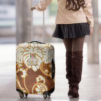 Fiji Spring Break Luggage Cover Fijian Tapa Pattern Brown LT05 - Polynesian Pride
