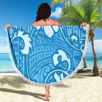 Fiji Spring Break Beach Blanket Fijian Tapa Pattern Blue LT05 - Wonder Print Shop