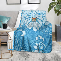 Fiji Spring Break Blanket Fijian Tapa Pattern Blue LT05 - Polynesian Pride