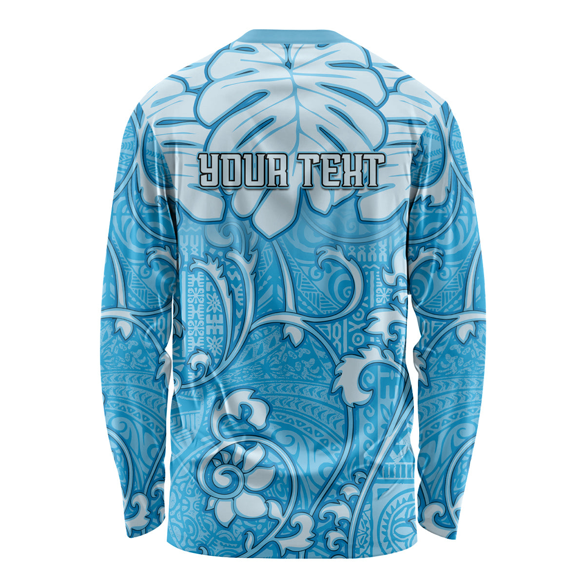Personalized Fiji Spring Break Long Sleeve Shirt Fijian Tapa Pattern Blue LT05 - Polynesian Pride