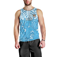 Personalized Fiji Spring Break Men Tank Top Fijian Tapa Pattern Blue LT05 - Polynesian Pride