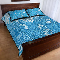 Fiji Spring Break Quilt Bed Set Fijian Tapa Pattern Blue LT05 - Polynesian Pride
