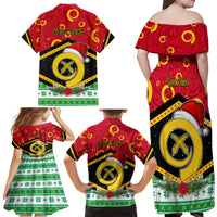 Personalized Vanuatu Christmas Family Matching Off Shoulder Maxi Dress and Hawaiian Shirt Santa God Yumi LT05 - Polynesian Pride