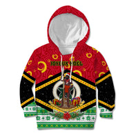 Personalized Vanuatu Christmas Kid Hoodie Santa God Yumi LT05 Hoodie Red - Polynesian Pride