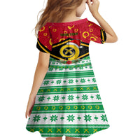 Personalized Vanuatu Christmas Kid Short Sleeve Dress Santa God Yumi LT05 - Polynesian Pride