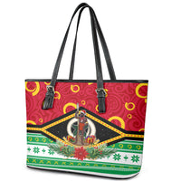 Vanuatu Christmas Leather Tote Bag Santa God Yumi LT05 - Polynesian Pride