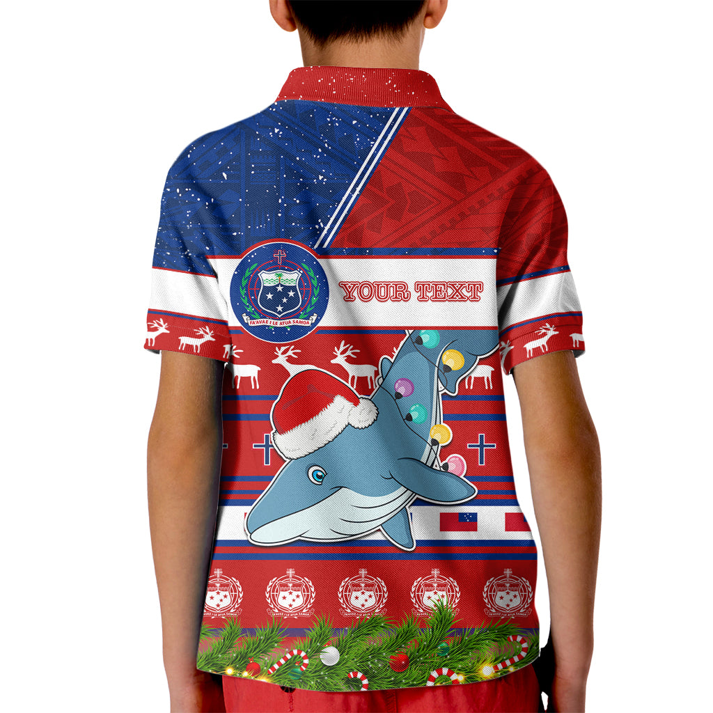 Personalized Samoa Christmas Kid Polo Shirt Santas Whale Manuia Le Kerisimasi LT05 - Polynesian Pride