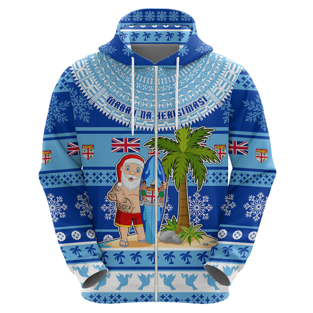 Personalized Fiji Christmas Hoodie Santa Claus Surf Marau Na Kerisimasi LT05 - Polynesian Pride