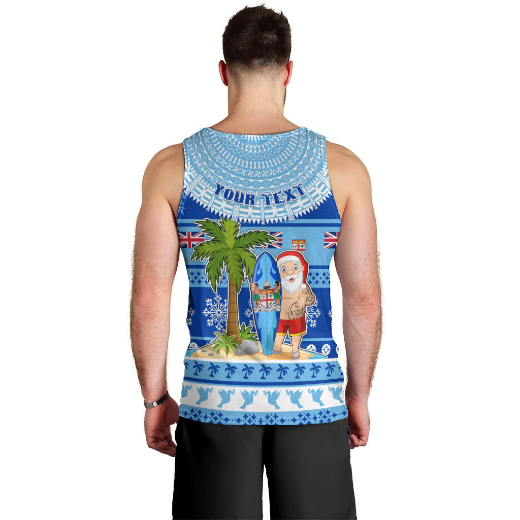 Personalized Fiji Christmas Men Tank Top Santa Claus Surf Marau Na Kerisimasi LT05 - Polynesian Pride