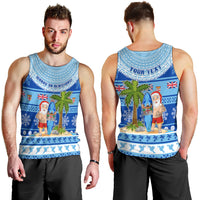 Personalized Fiji Christmas Men Tank Top Santa Claus Surf Marau Na Kerisimasi LT05 - Polynesian Pride