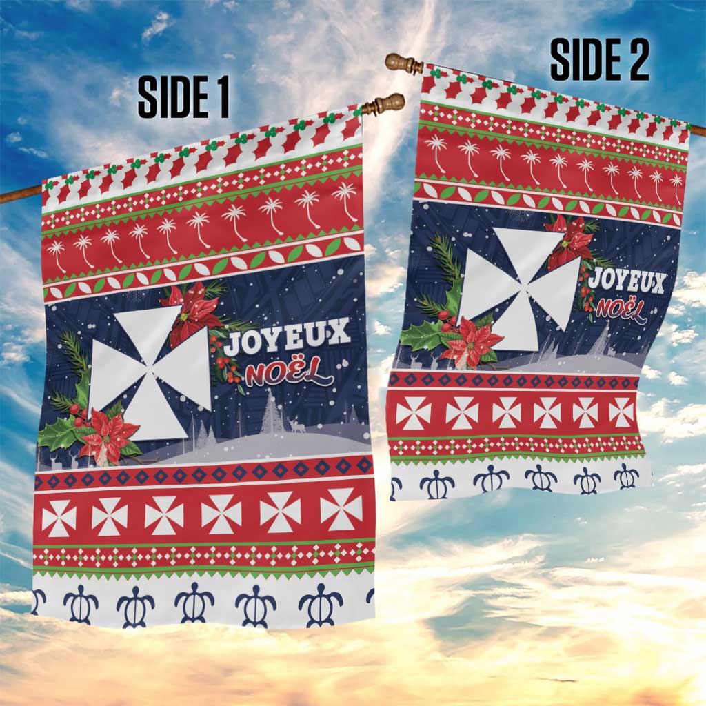 Wallis and Futuna Christmas Garden Flag Poinsettia Joyeux Noel