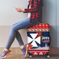 Wallis and Futuna Christmas Luggage Cover Poinsettia Joyeux Noel