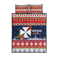 Wallis and Futuna Christmas Quilt Bed Set Poinsettia Joyeux Noel