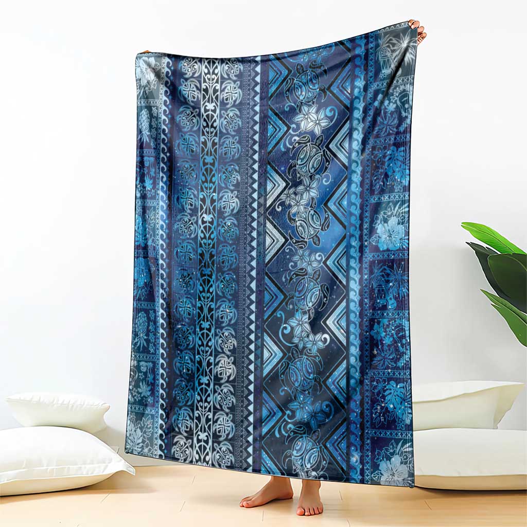 Hawaii Makahiki Turtle Blanket Galaxy Tapa Pattern - Polynesian Pride