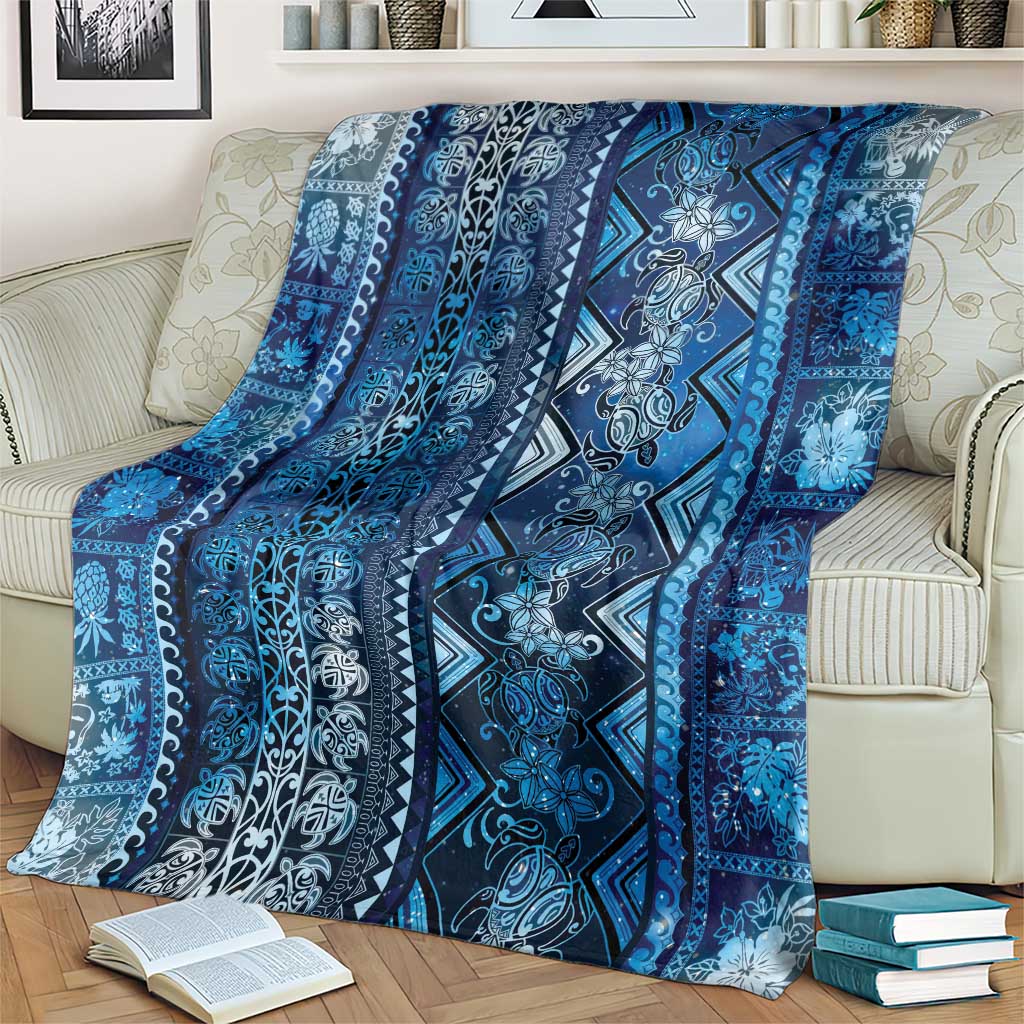 Hawaii Makahiki Turtle Blanket Galaxy Tapa Pattern - Polynesian Pride