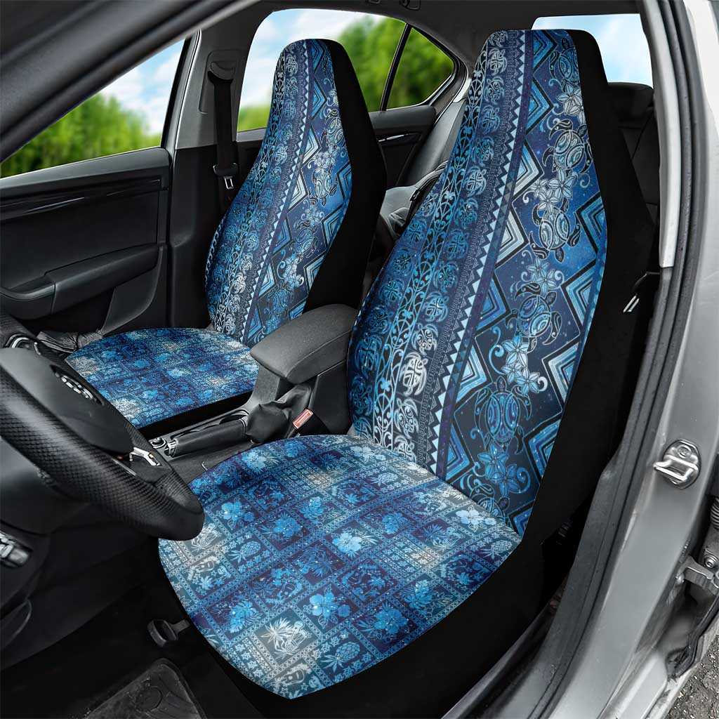 Hawaii Makahiki Turtle Car Seat Cover Galaxy Tapa Pattern - Polynesian Pride