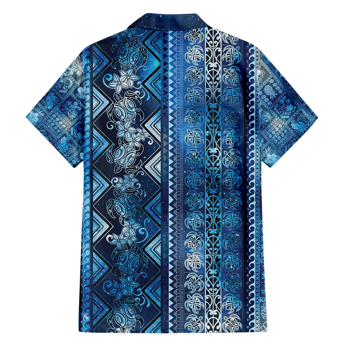 Hawaii Makahiki Turtle Family Matching Off The Shoulder Long Sleeve Dress and Hawaiian Shirt Galaxy Tapa Pattern - Polynesian Pride