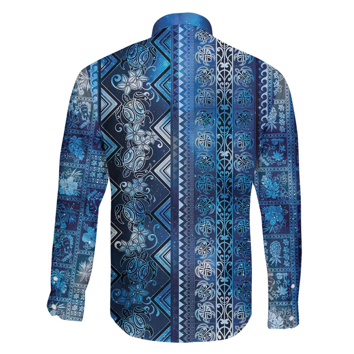 Hawaii Makahiki Turtle Family Matching Off The Shoulder Long Sleeve Dress and Hawaiian Shirt Galaxy Tapa Pattern - Polynesian Pride