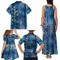 Hawaii Makahiki Turtle Family Matching Tank Maxi Dress and Hawaiian Shirt Galaxy Tapa Pattern - Polynesian Pride