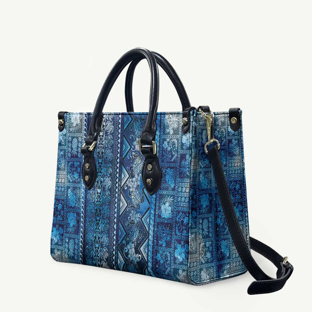 Hawaii Makahiki Turtle Leather Bag Galaxy Tapa Pattern - Polynesian Pride