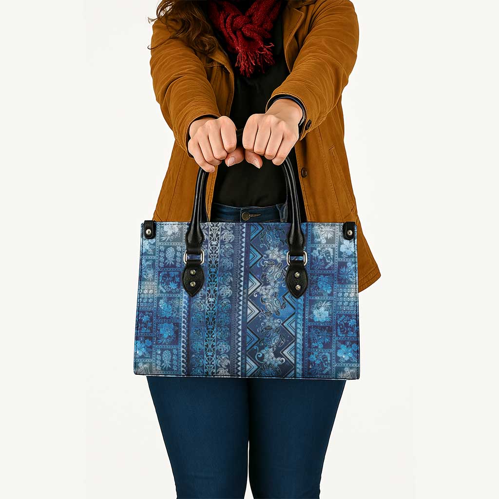 Hawaii Makahiki Turtle Leather Bag Galaxy Tapa Pattern - Polynesian Pride