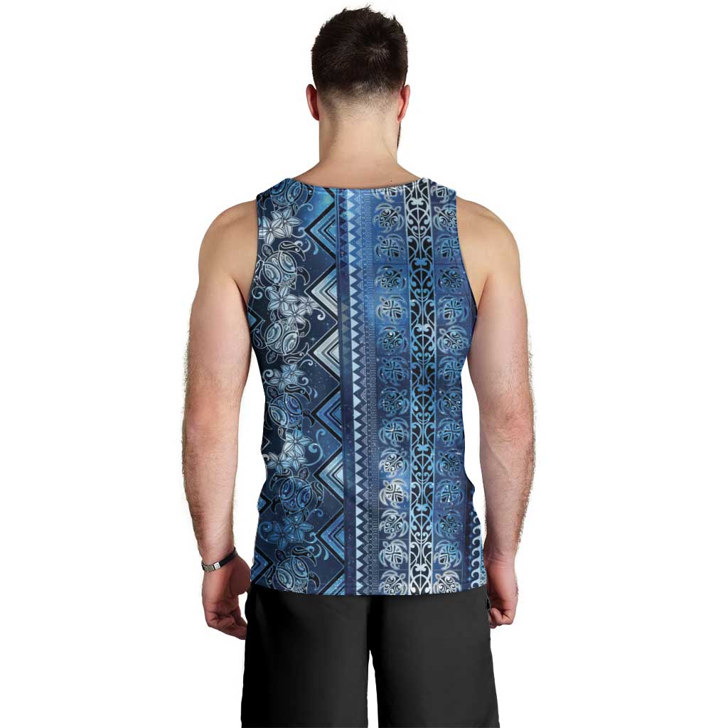 Hawaii Makahiki Turtle Men Tank Top Galaxy Tapa Pattern - Polynesian Pride