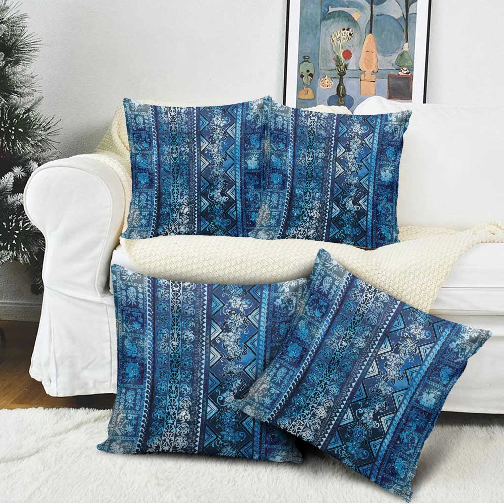 Hawaii Makahiki Turtle Pillow Cover Galaxy Tapa Pattern - Polynesian Pride