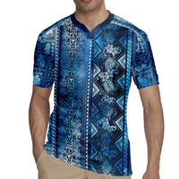 Hawaii Makahiki Turtle Rugby Jersey Galaxy Tapa Pattern - Polynesian Pride