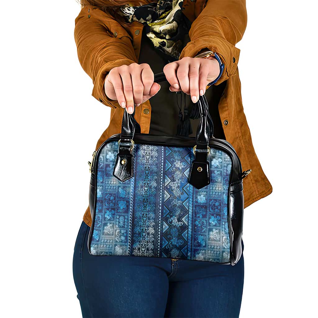 Hawaii Makahiki Turtle Shoulder Handbag Galaxy Tapa Pattern - Polynesian Pride