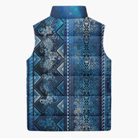 Hawaii Makahiki Turtle Sleeveless Puffer Jacket Galaxy Tapa Pattern - Polynesian Pride