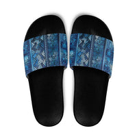 Hawaii Makahiki Turtle Slide Sandals Galaxy Tapa Pattern - Polynesian Pride
