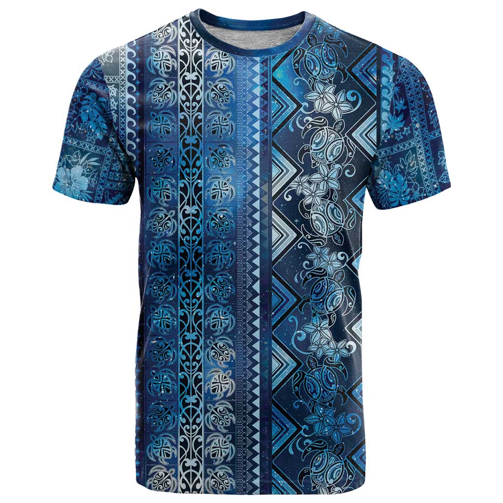 Hawaii Makahiki Turtle T Shirt Galaxy Tapa Pattern - Polynesian Pride