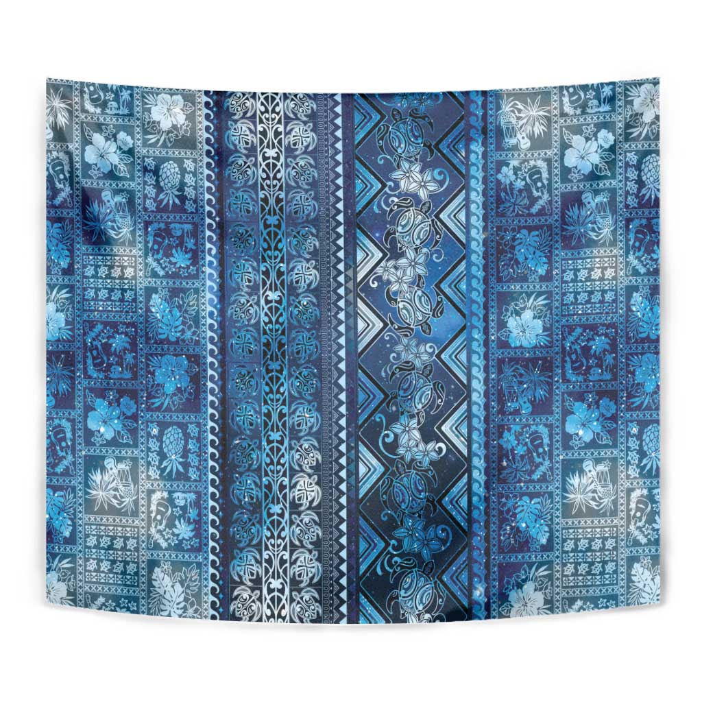 Hawaii Makahiki Turtle Tapestry Galaxy Tapa Pattern - Polynesian Pride