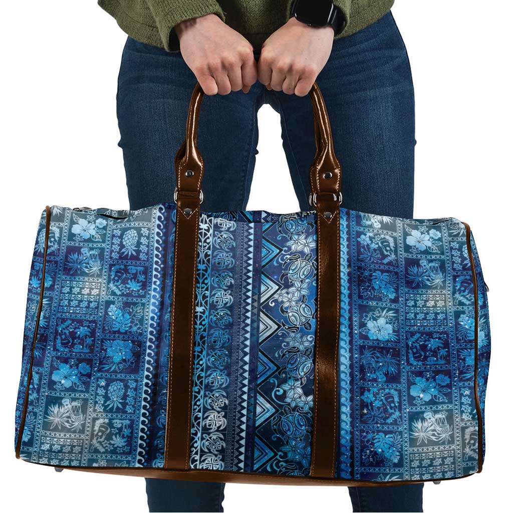 Hawaii Makahiki Turtle Travel Bag Galaxy Tapa Pattern - Polynesian Pride
